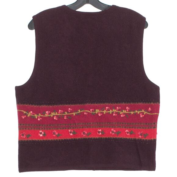 Talbots Vintage Sweater Vest Lambswool Academia Cottage Grandma Floral Large - Picture 6 of 6
